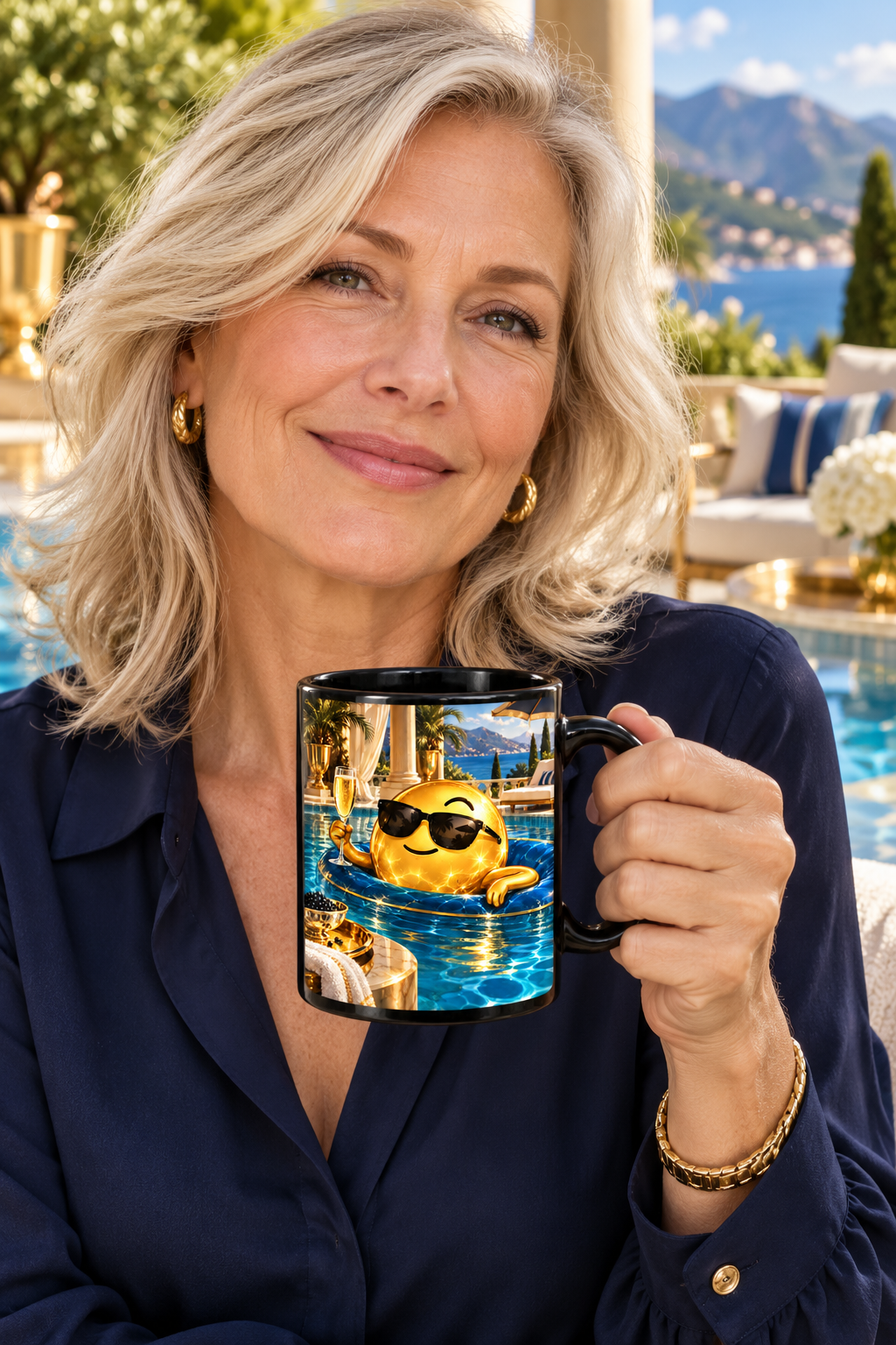 Black Gold Emoji Mug