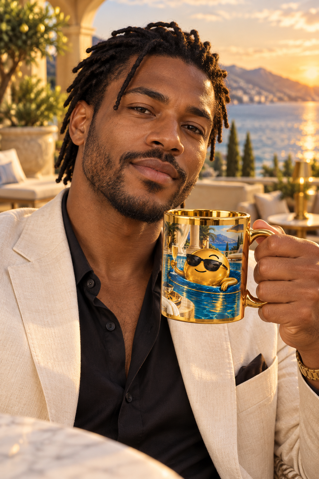 Reflective Gold Emoji Mug