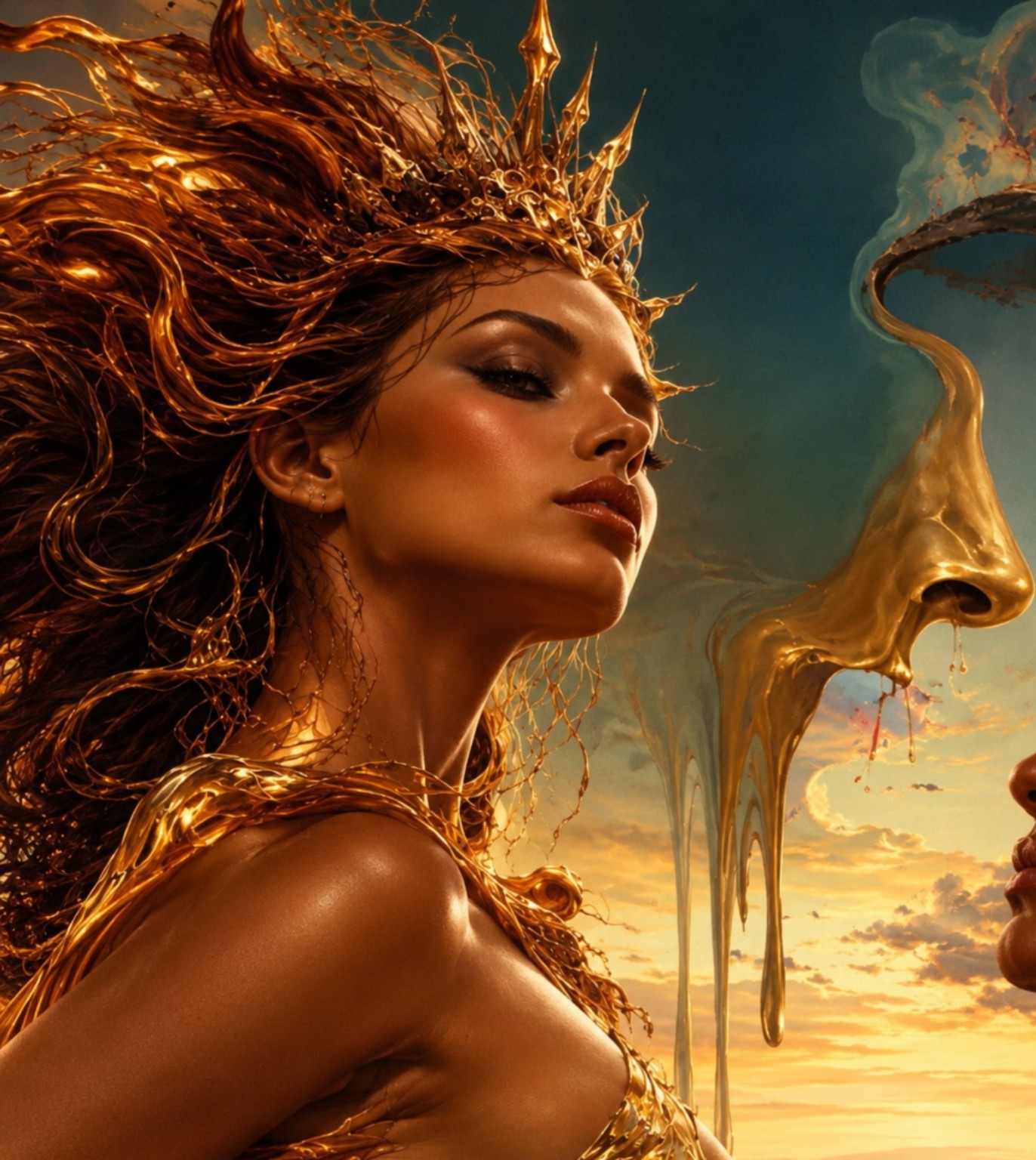 Golden symbolic portrait by Garazi Izar