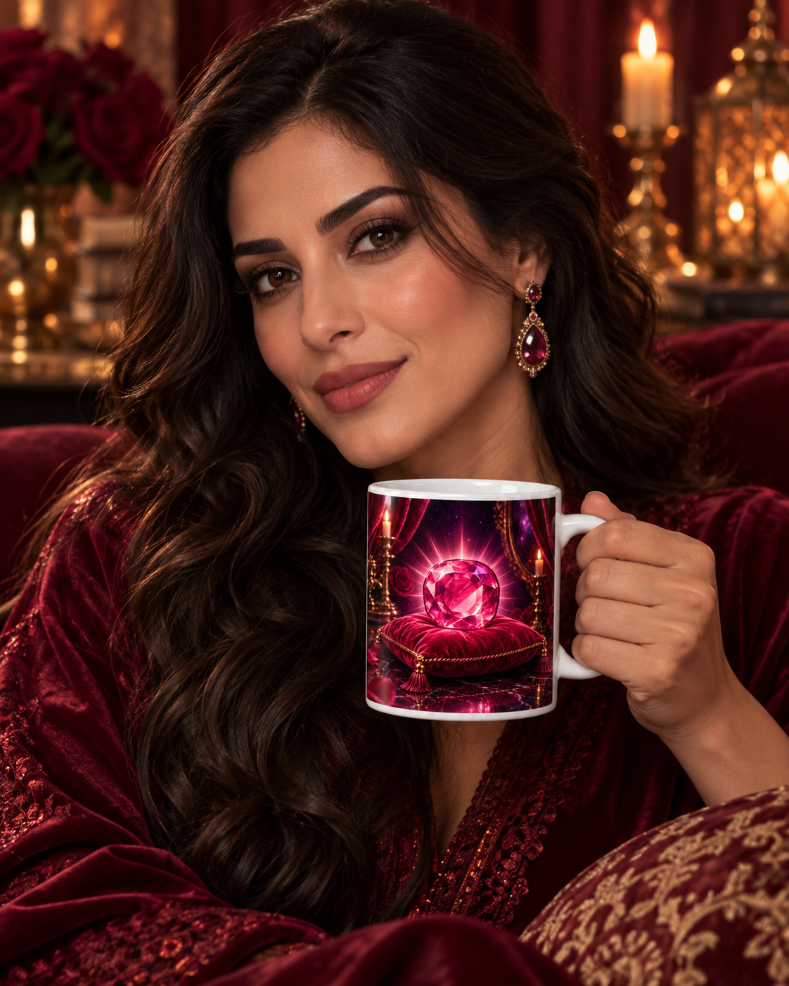 Pink Sapphire Gem Mug